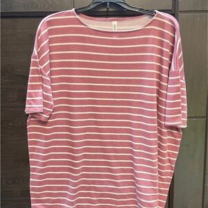 Emerald Pink and White Striped Men's Tee